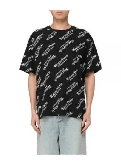 Logo All Over Cotton Short Sleeve T-shirt Black - KENZO - BALAAN 2