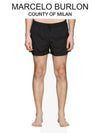 Cross Embroidered Logo Swim Shorts Black - MARCELO BURLON - BALAAN 2