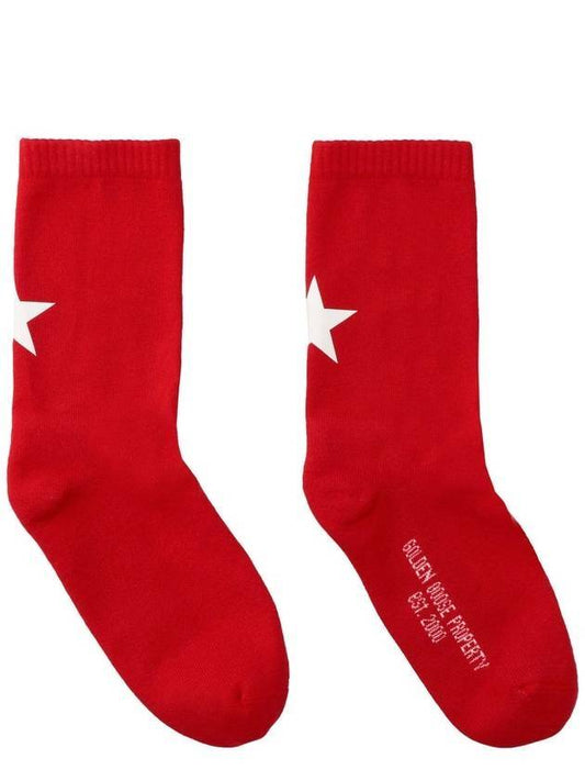 white logo cotton socks red - GOLDEN GOOSE - BALAAN 1