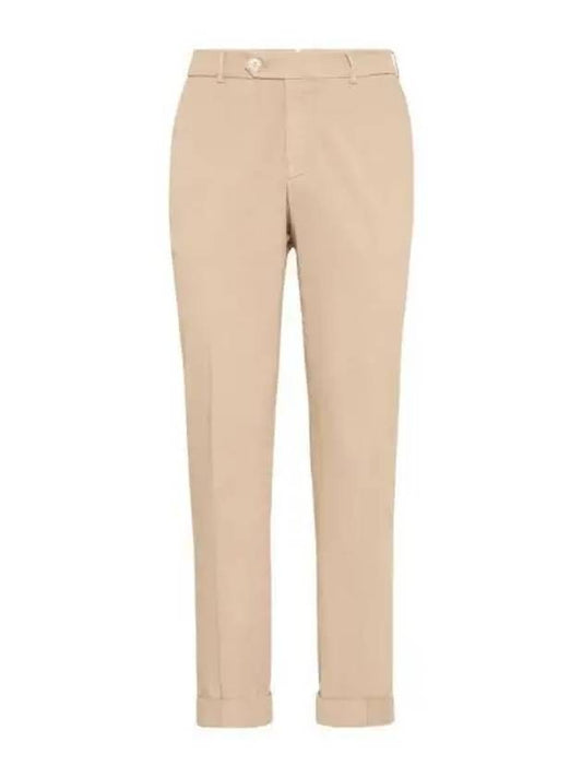 Tapered Chino Cotton Straight Pants Beige - BRUNELLO CUCINELLI - BALAAN 2