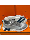 Men's Bouncing Sneakers Light Gray Mesh H Navy Black Twotone - HERMES - BALAAN 9