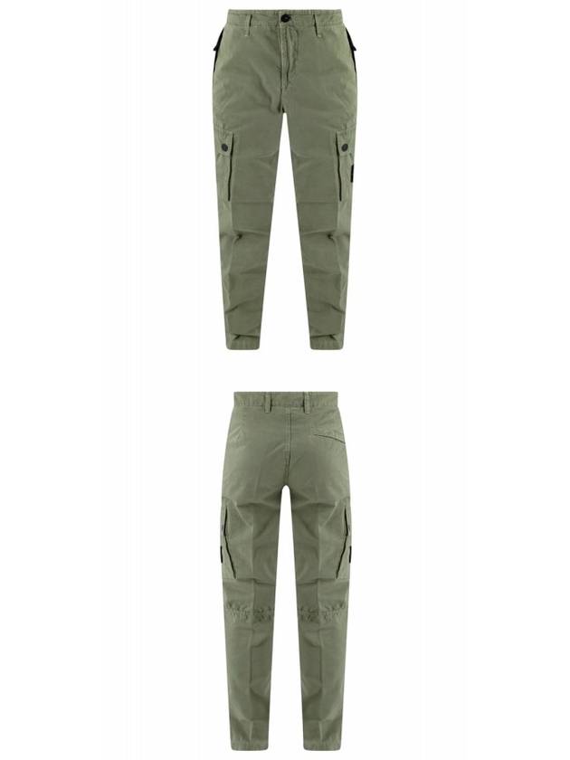 Wappen Patch Old Treatment Slim Fit Cargo Straight Pants Musk Green - STONE ISLAND - BALAAN 5