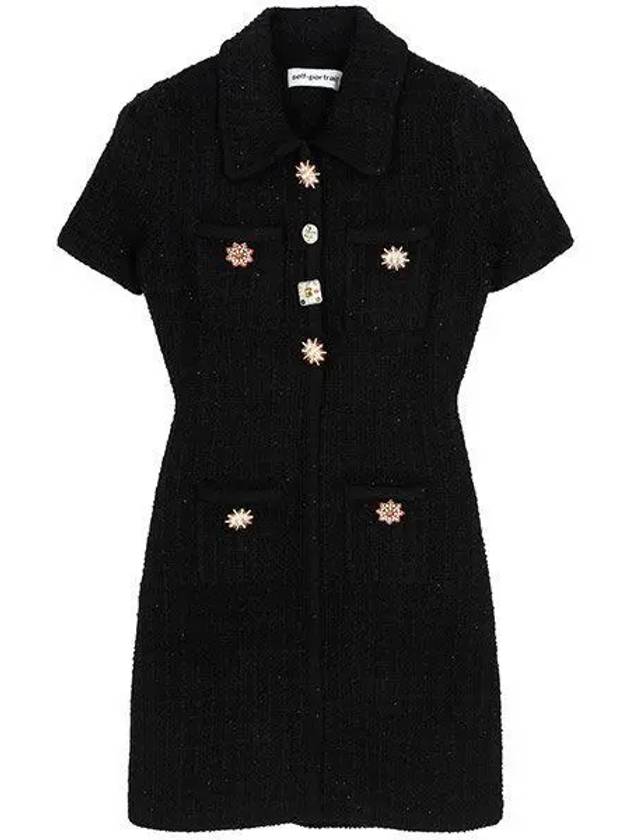 Black Jewel Button Tweed Mini Piece PF24 041S B 1125733 - SELF PORTRAIT - BALAAN 1