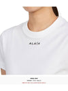 Embroidered Logo Cotton Short Sleeve T-Shirt White - ALAIA - BALAAN 9