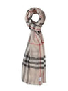 Check Wool Silk Blend Scarf Beige - BURBERRY - BALAAN 2