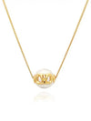 V Logo Signature Pearl Necklace Gold - VALENTINO - BALAAN 2