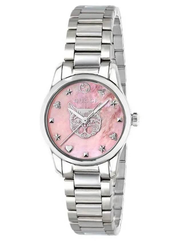 G Timeless Swiss Watch 27mm Silver Pink - GUCCI - BALAAN 3