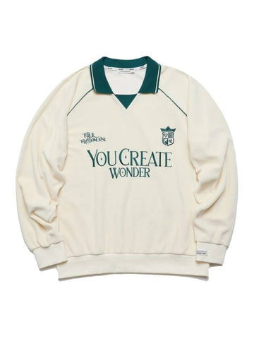 Velour Soccer Jersey Sweatshirt Cream - YCW - BALAAN 1