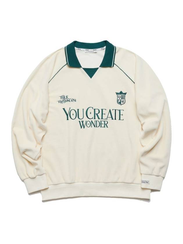 Velour Soccer Jersey Sweatshirt Cream - YCW - BALAAN 2