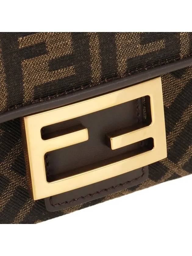 Baguette Chain FF Jacquard Medium Cross Bag Brown - FENDI - BALAAN 6