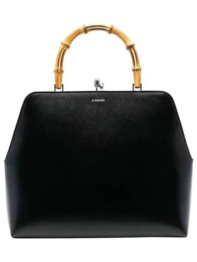 Goji Bamboo Handle Medium Tote Bag Black - JIL SANDER - BALAAN 2