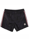 Men's Logo Patch Three Stripes Lining Swim Shorts Black - MONCLER - BALAAN 1