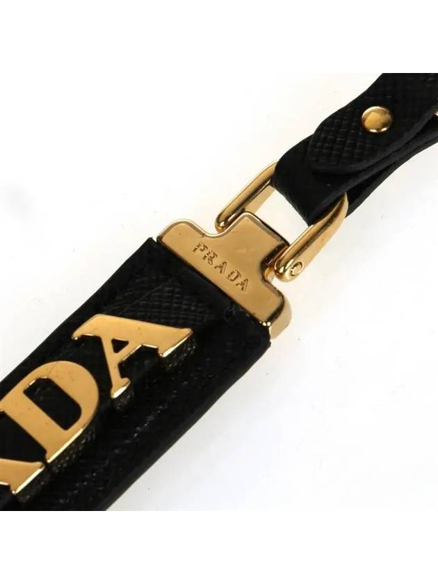 Saffiano Leather Key Holder Black - PRADA - BALAAN.