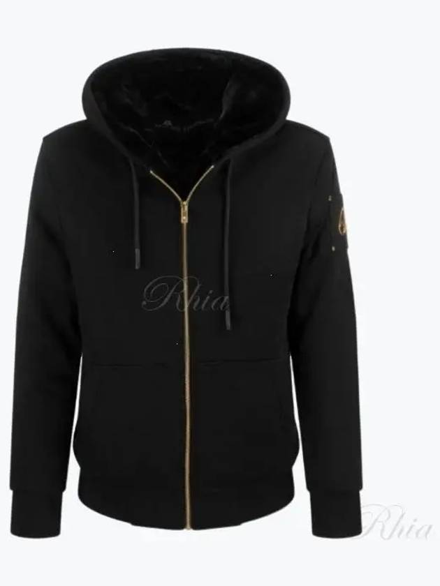 Men's Linden Bunny Gold Metal Hooded Jacket Black - MOOSE KNUCKLES - BALAAN 2