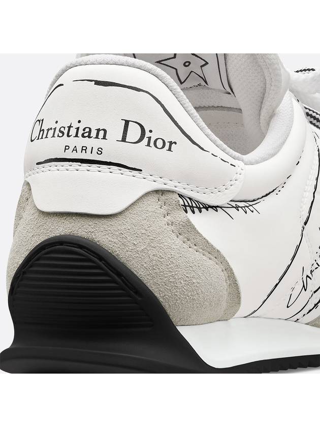 D Sketch Nylon Calfskin Low Top Sneakers White - DIOR - BALAAN 5