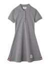 Women's Logo Patch Tennis Flare Short Dress Grey - THOM BROWNE - BALAAN 2