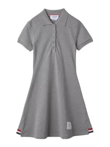 Pique rib gusset tennis dress light gray - THOM BROWNE - BALAAN 1