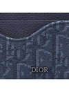 Saddle Card Holder Navy Blue Grain Calfskin Marquette - DIOR - BALAAN 2