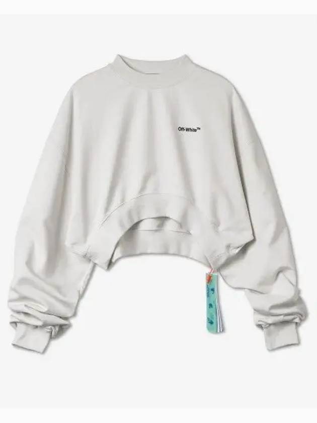 Logo Cropped Sweatshirt White - OFF WHITE - BALAAN 2