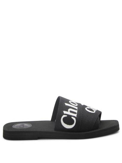 Woody Logo Slide Slippers Black - CHLOE - BALAAN 2