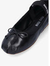 Leather Ballerina Leather Mary Jane Flat Shoes Black - MIU MIU - BALAAN 5