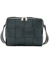 Cassette Intrecciato Leather Cross Bag Inkwell - BOTTEGA VENETA - BALAAN 1