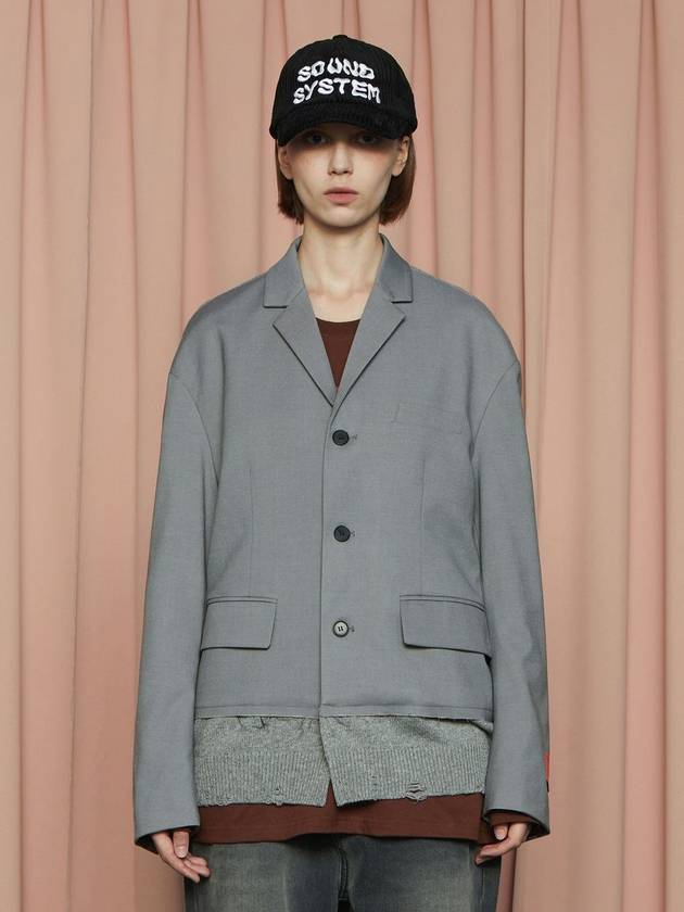 Docking Knit Jacket Grey - UNALLOYED - BALAAN 1