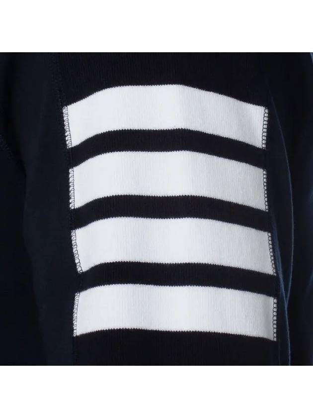 4-Bar Striped Cotton Long Sleeve T-Shirt Navy - THOM BROWNE - BALAAN 9