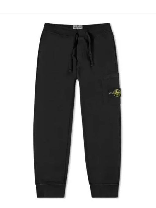 Waffen Patch Cotton Fleece Track Pants Black - STONE ISLAND - BALAAN 2