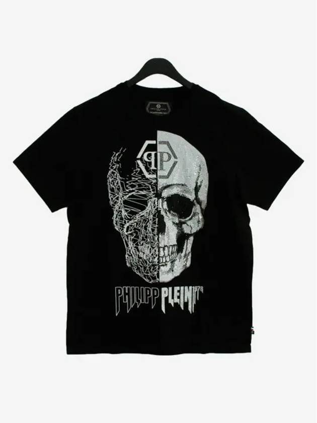 MTK2871 PJY002N 02 SKULL logo black T-shirt - PHILIPP PLEIN - BALAAN 2