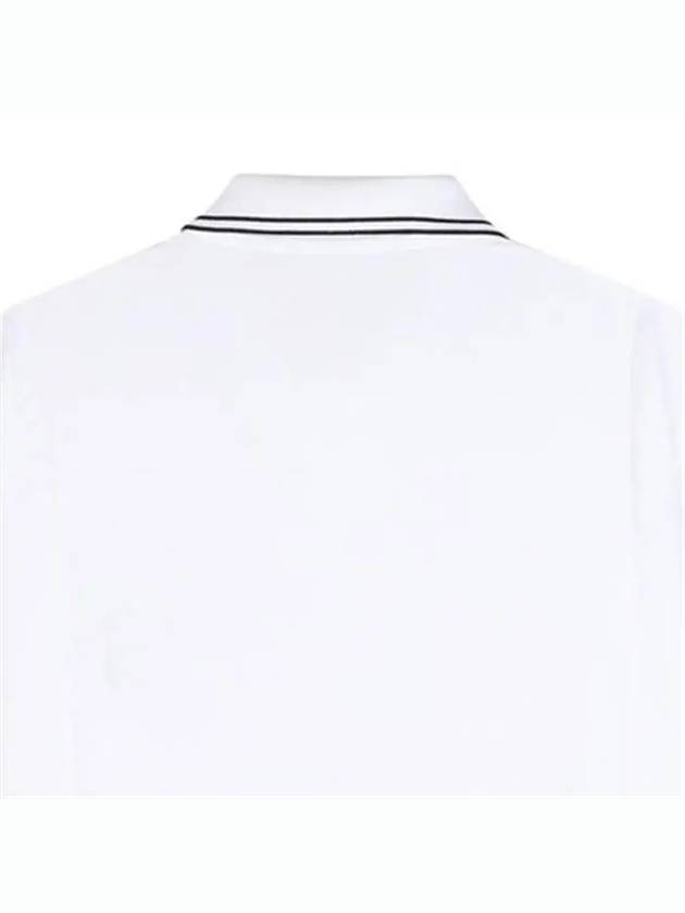 Stretch Cotton Pique Short Sleeve Polo Shirt White - STONE ISLAND - BALAAN 8