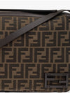 FF Jacquard Shoulder Bag Brown - FENDI - BALAAN 4