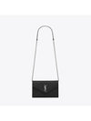 Cassandre Envelope Chain Shoulder Bag In Grain De Poudre Leather Noir - SAINT LAURENT - BALAAN 2