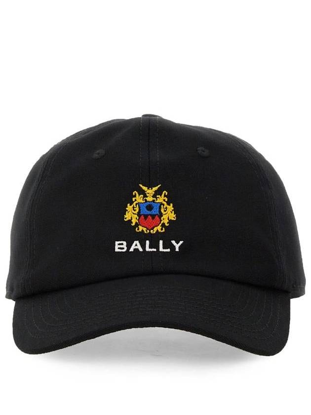 Crest Logo Cotton Ball Cap Black - BALLY - BALAAN 2