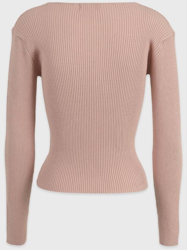 Eflores V-neck wrap knit top pink - MICANE - BALAAN 9