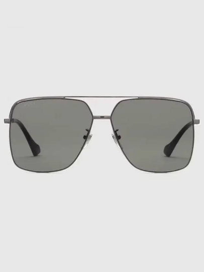 low nose bridge fit sunglasses ruthenium gray metal 691357I33308112 - GUCCI - BALAAN 2