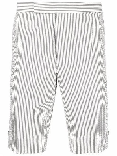 Classic Striped Backstrap Wool Bermuda Shorts Grey - THOM BROWNE - BALAAN 2