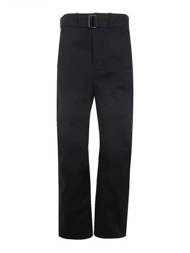 Twisted Cotton Twill Straight Pants Black - LEMAIRE - BALAAN 2