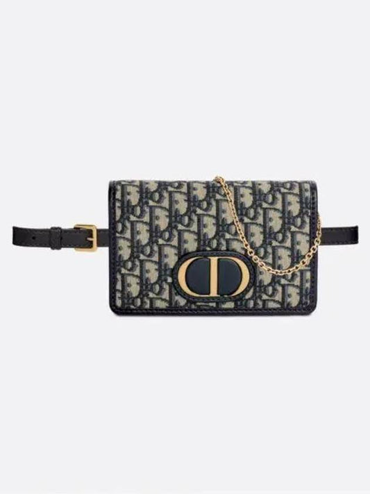 30 Montene Oblique Pouch Belt Bag Blue - DIOR - BALAAN.