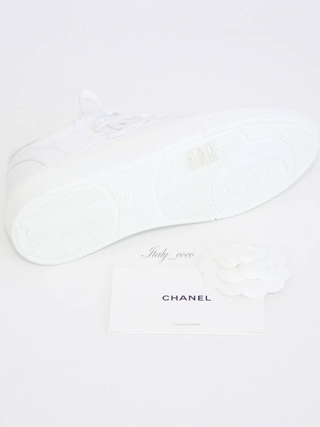 CC Logo Calfskin Low Top Sneakers White - CHANEL - BALAAN 10