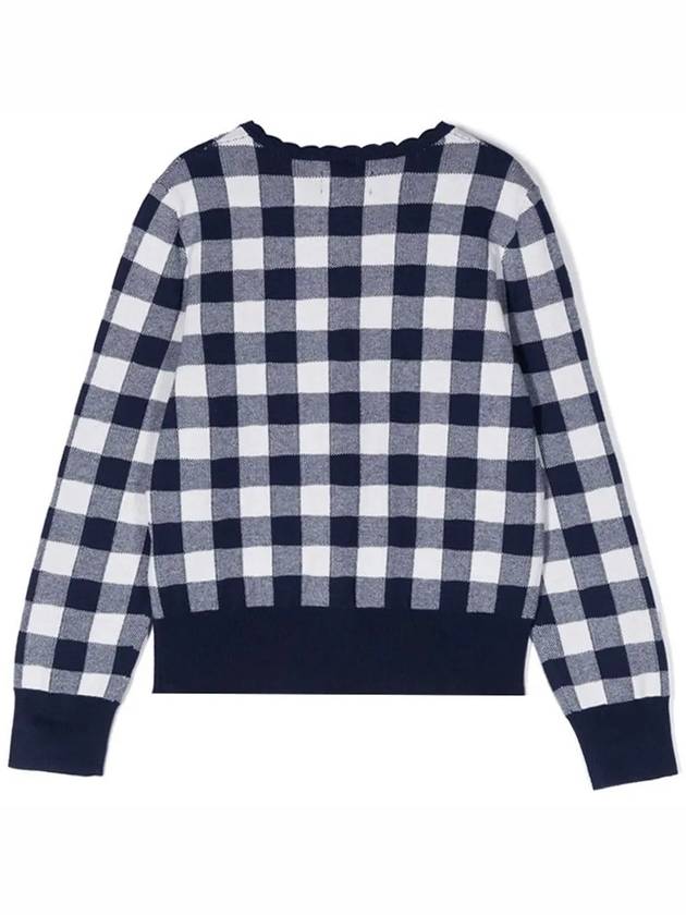 Kids Women s Check Pattern Cardigan Navy 862045 004 - POLO RALPH LAUREN - BALAAN 3