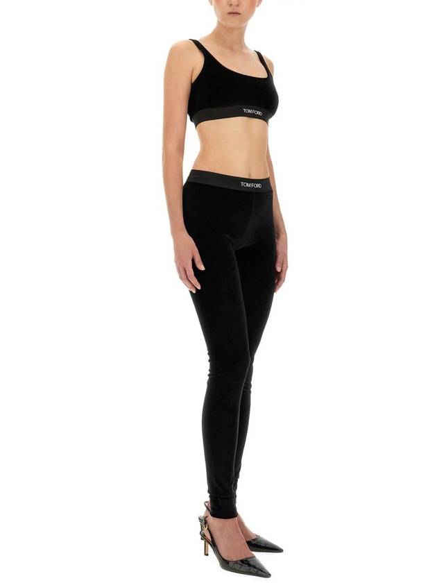 Stretch Velvet Signature Leggings PAJ121 JEX065LB999 B0011027224 - TOM FORD - BALAAN 3