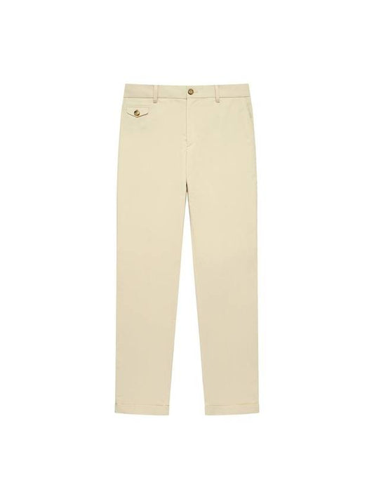 Men's Bio-Washed Tapered Chino Straight Pants Off White - SOLEW - BALAAN 1