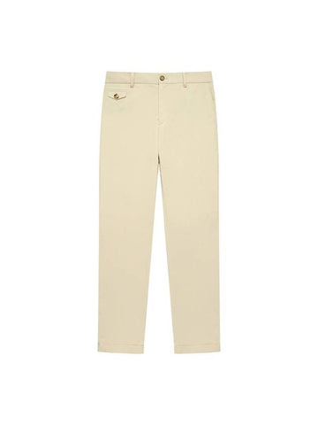 Bio Washing Tapered Chino Straight Pants Off White - SOLEW - BALAAN 1