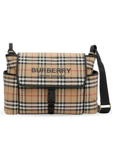 Burberry Kids Logo Vintage Check Shoulder Bag Beige - BURBERRY - BALAAN 1