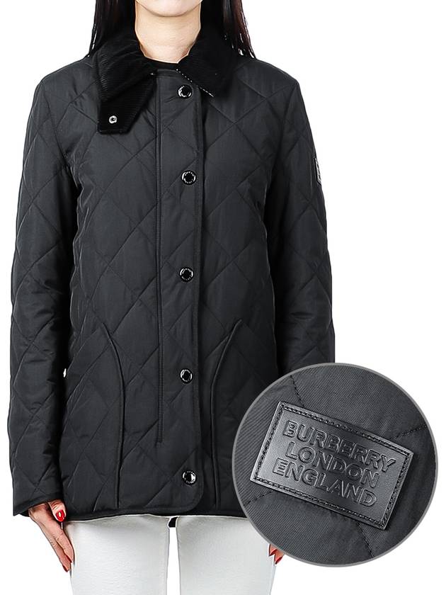 Diamond Quilted Thermoregulated Barn Jacket Black - BURBERRY - BALAAN 2