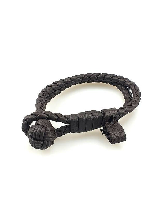 Intrecciato Napa Bracelet Dark Brown - BOTTEGA VENETA - BALAAN.