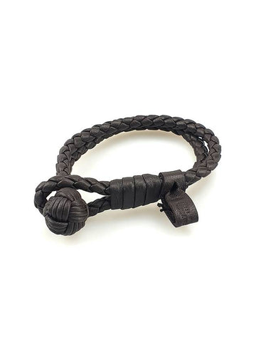 Intrecciato Double Line Bracelet Dark Brown - BOTTEGA VENETA - BALAAN 1