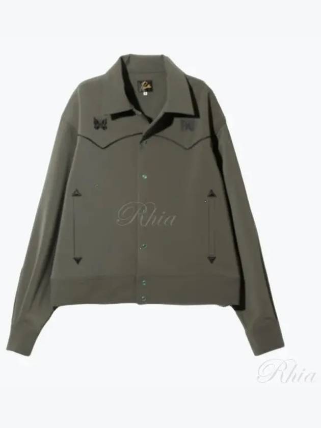 Piping CowboyJac PE PU Double Cloth Olive PU208 Cowboy Jacket - NEEDLES - BALAAN 1