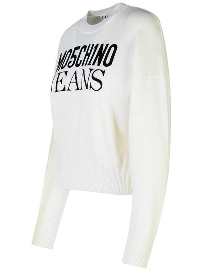 Moschino Jeans White Cotton Sweater - MOSCHINO - BALAAN 2